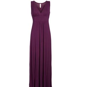 V-neck Maxi Dress- vibrant purple